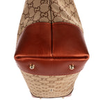 Shoulder Bag Heart Bit Zip Tote Brown Glitter Monogrammed Canvas