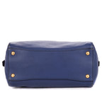 Shoulder Bag Double Handle Tote Navy Vitello Daino Leather