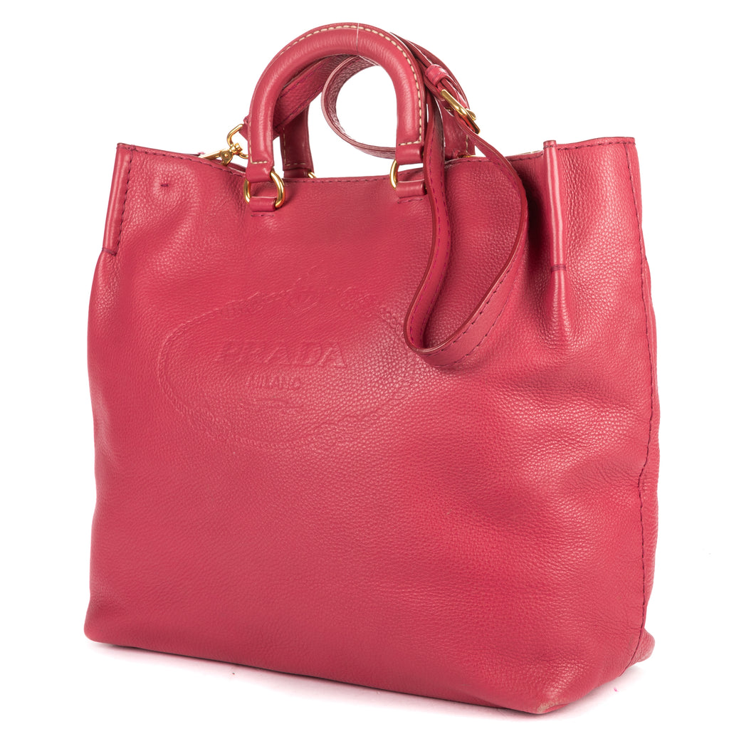 Shoulder Bag Tote Bag Pink Calfskin Leather