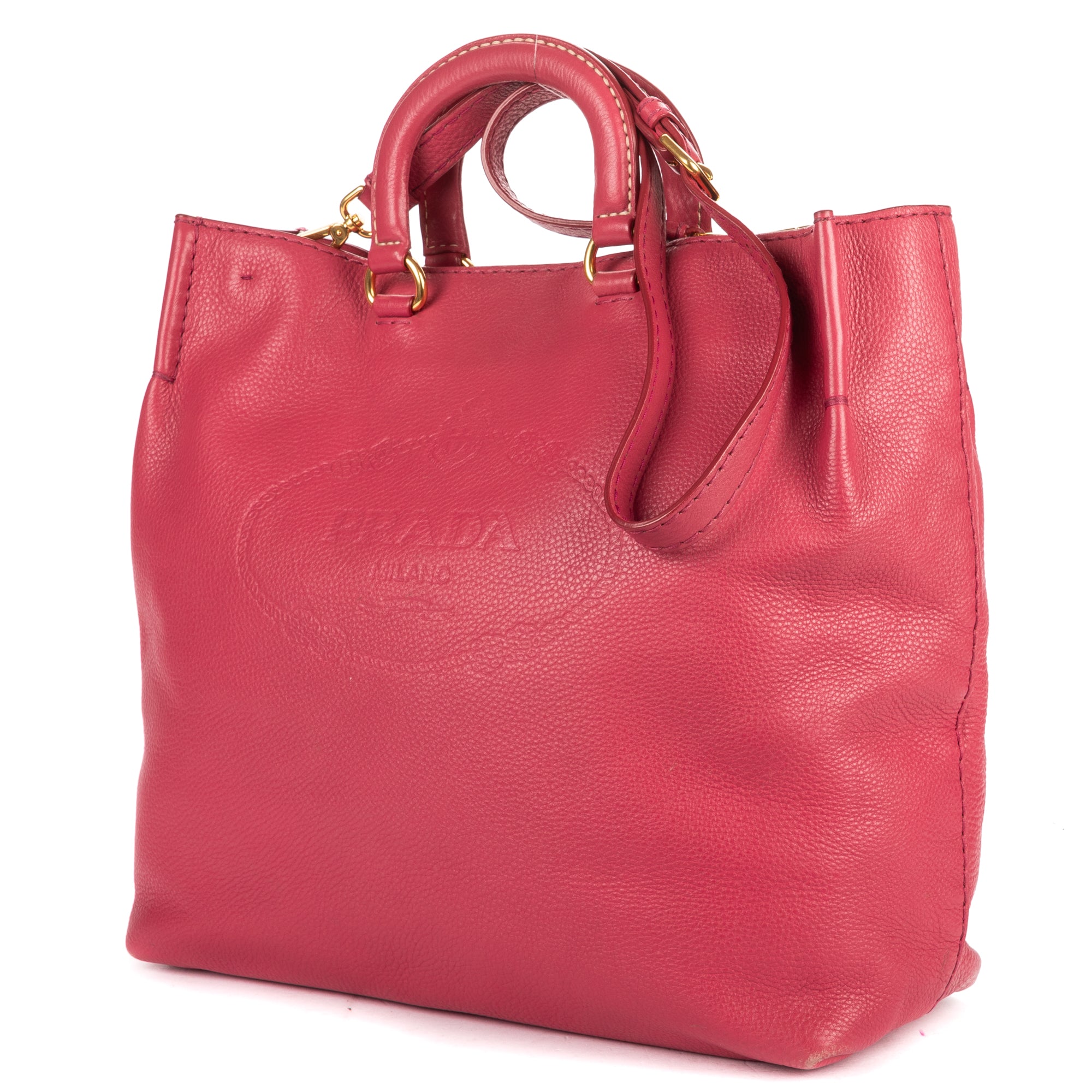 Shoulder Bag Tote Bag Pink Calfskin Leather