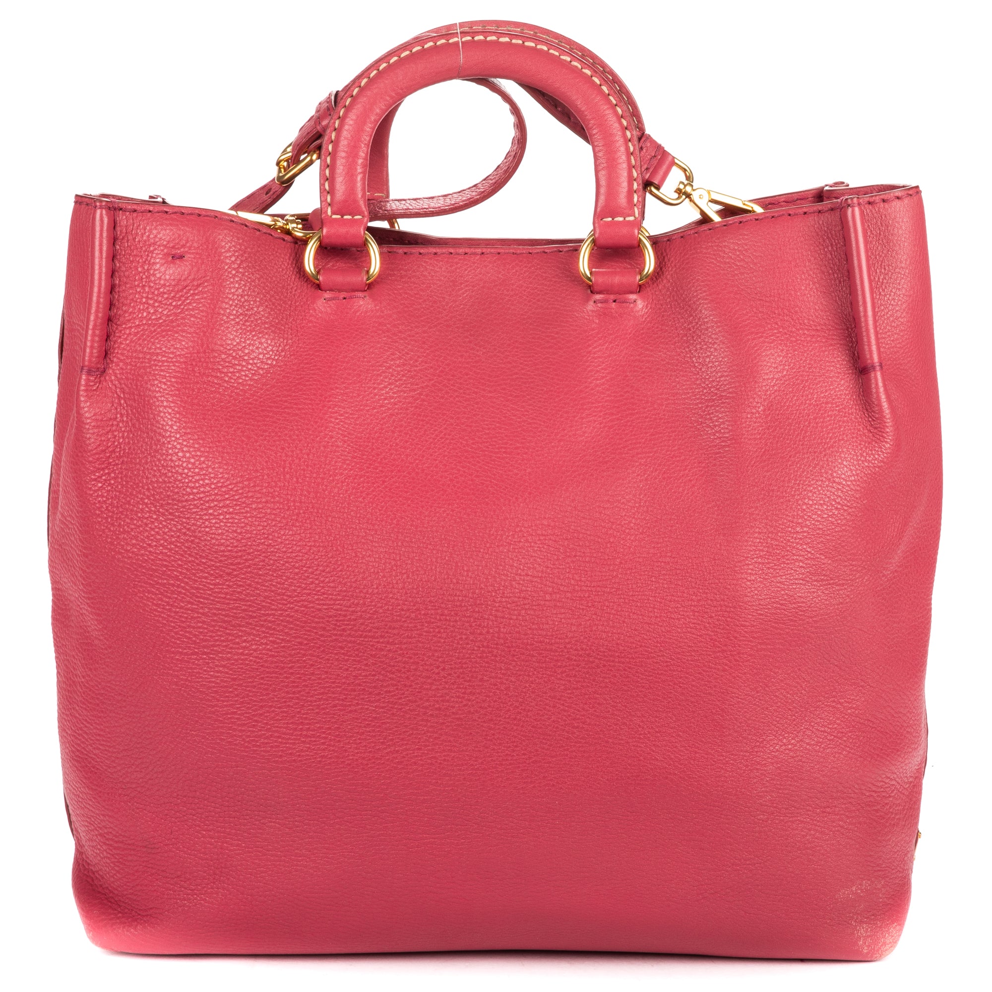 Shoulder Bag Tote Bag Pink Calfskin Leather