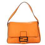 Shoulder Bag Mama Forever Orange Pebbled Leather