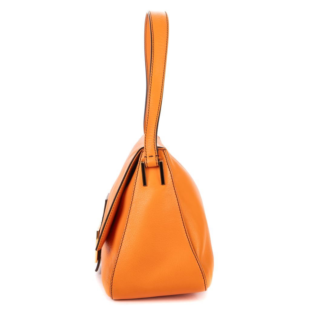 Shoulder Bag Mama Forever Orange Pebbled Leather