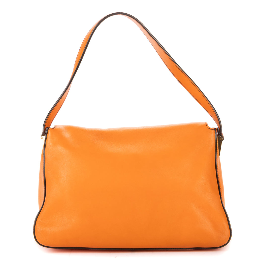 Shoulder Bag Mama Forever Orange Pebbled Leather