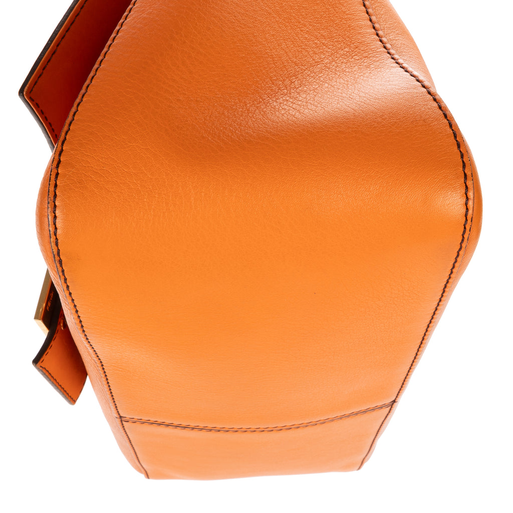 Shoulder Bag Mama Forever Orange Pebbled Leather