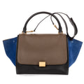 Shoulder Bag Medium Tricolor Trapeze Medium Taupe Smooth Calfskin Leather