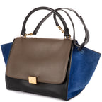 Shoulder Bag Medium Tricolor Trapeze Medium Taupe Smooth Calfskin Leather