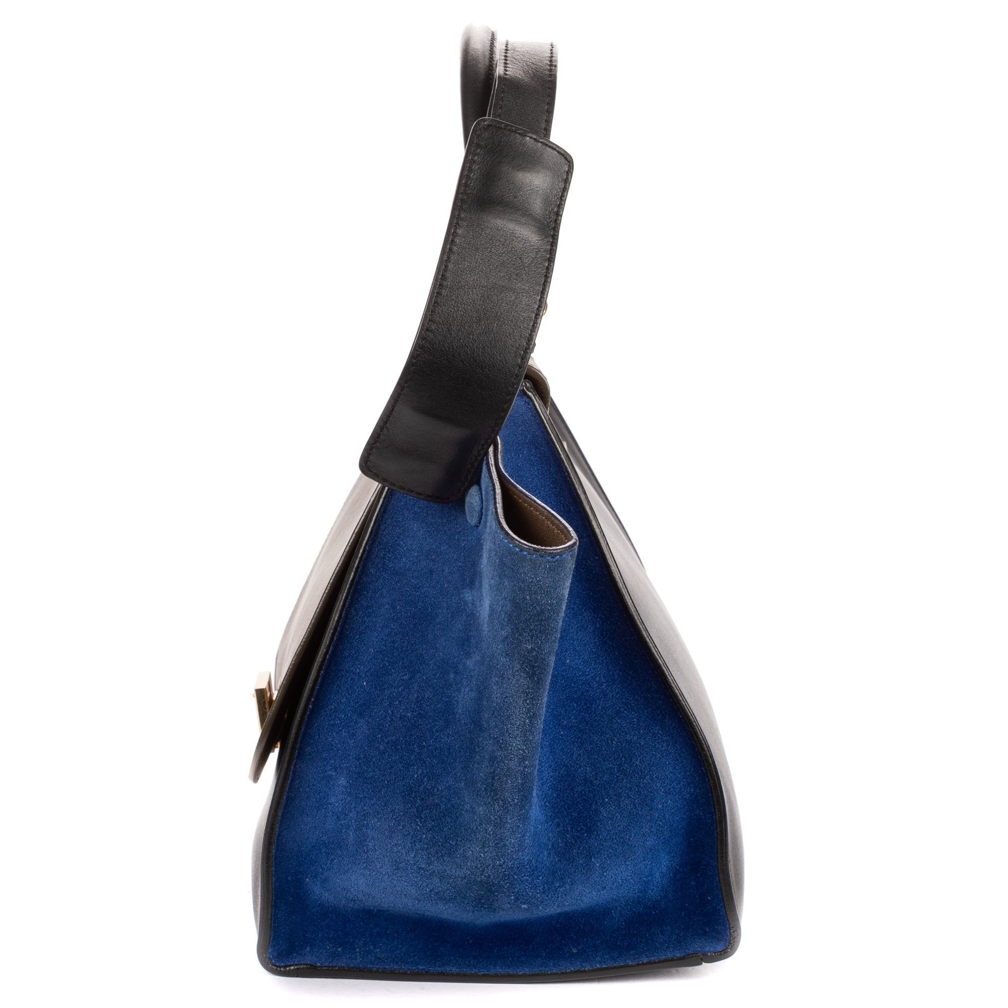 Shoulder Bag Medium Tricolor Trapeze Medium Taupe Smooth Calfskin Leather