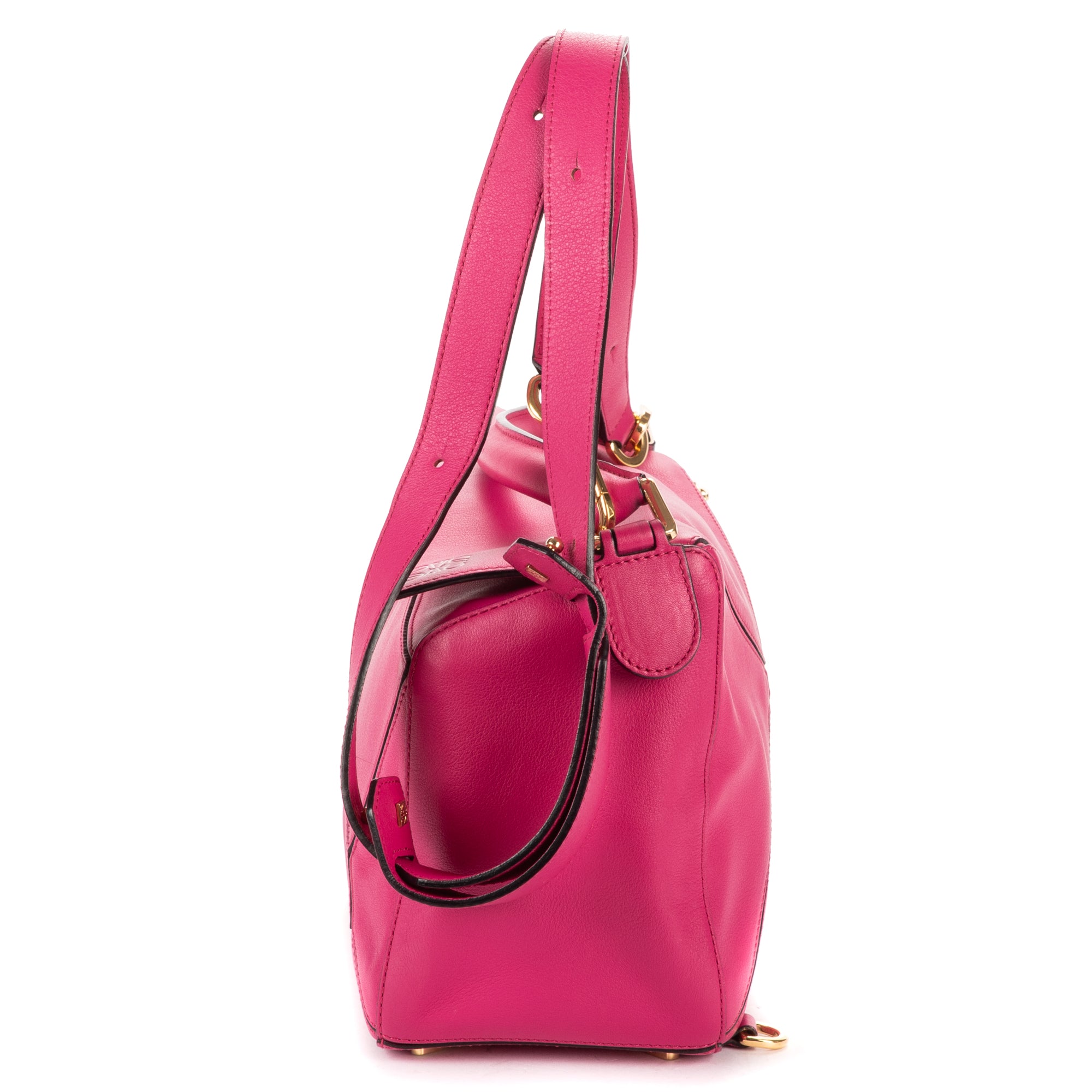 Shoulder Bag Medium Puzzle Bag Medium Pink Pebbled Calfskin Leather