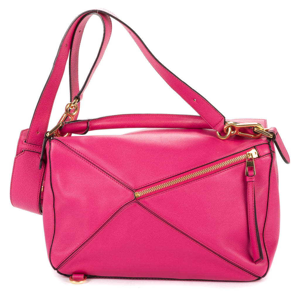 Shoulder Bag Medium Puzzle Bag Medium Pink Pebbled Calfskin Leather