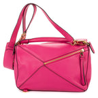 Shoulder Bag Medium Puzzle Bag Medium Pink Pebbled Calfskin Leather