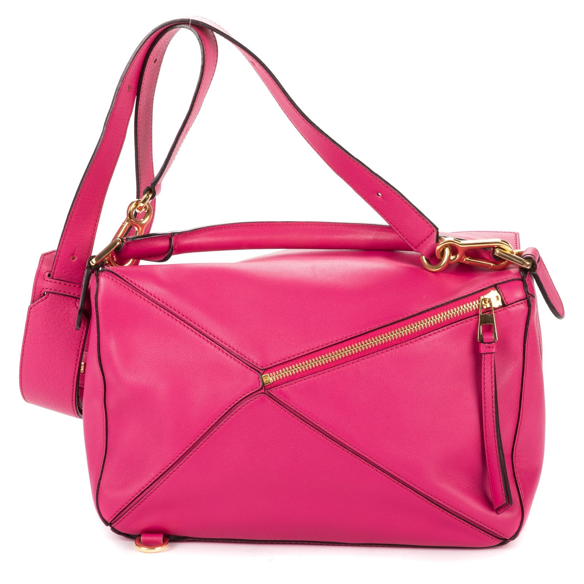 Shoulder Bag Medium Puzzle Bag Medium Pink Pebbled Calfskin Leather