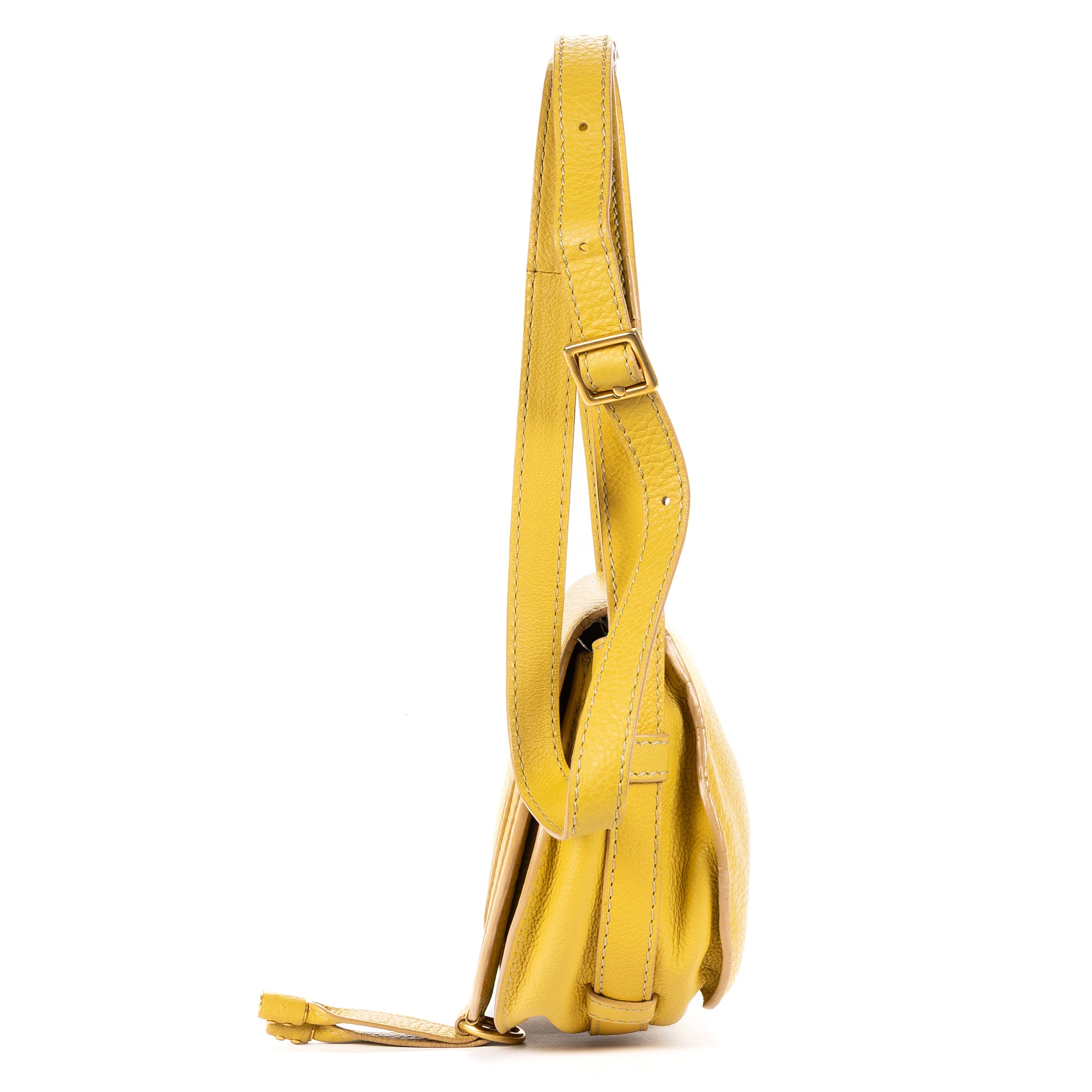 Shoulder Bag Marcie Mini Flap Bag Mini Yellow Pebbled Calfskin Leather