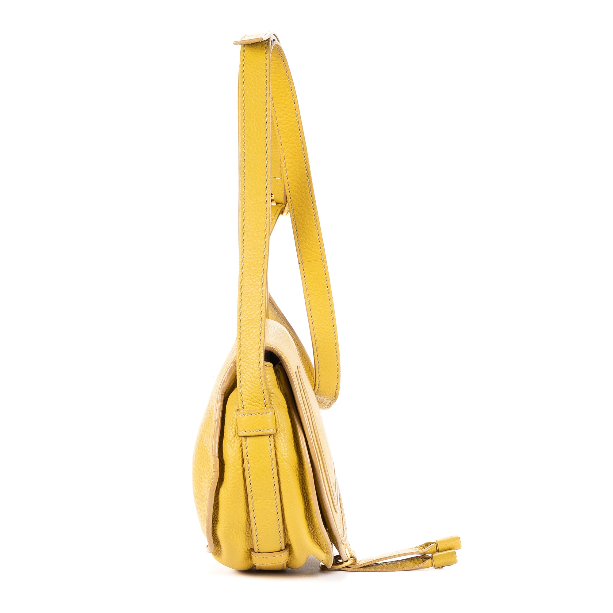Shoulder Bag Marcie Mini Flap Bag Mini Yellow Pebbled Calfskin Leather