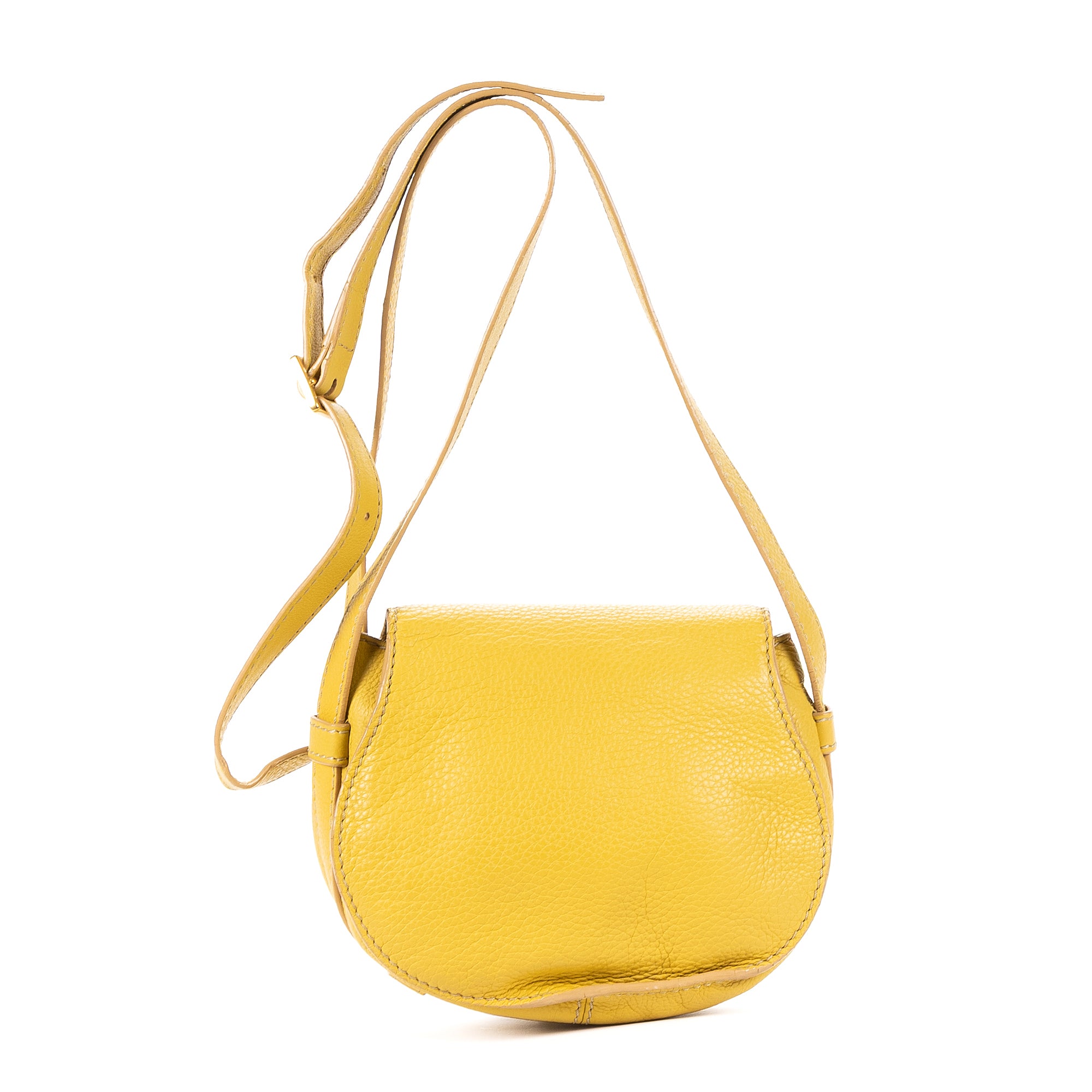 Shoulder Bag Marcie Mini Flap Bag Mini Yellow Pebbled Calfskin Leather