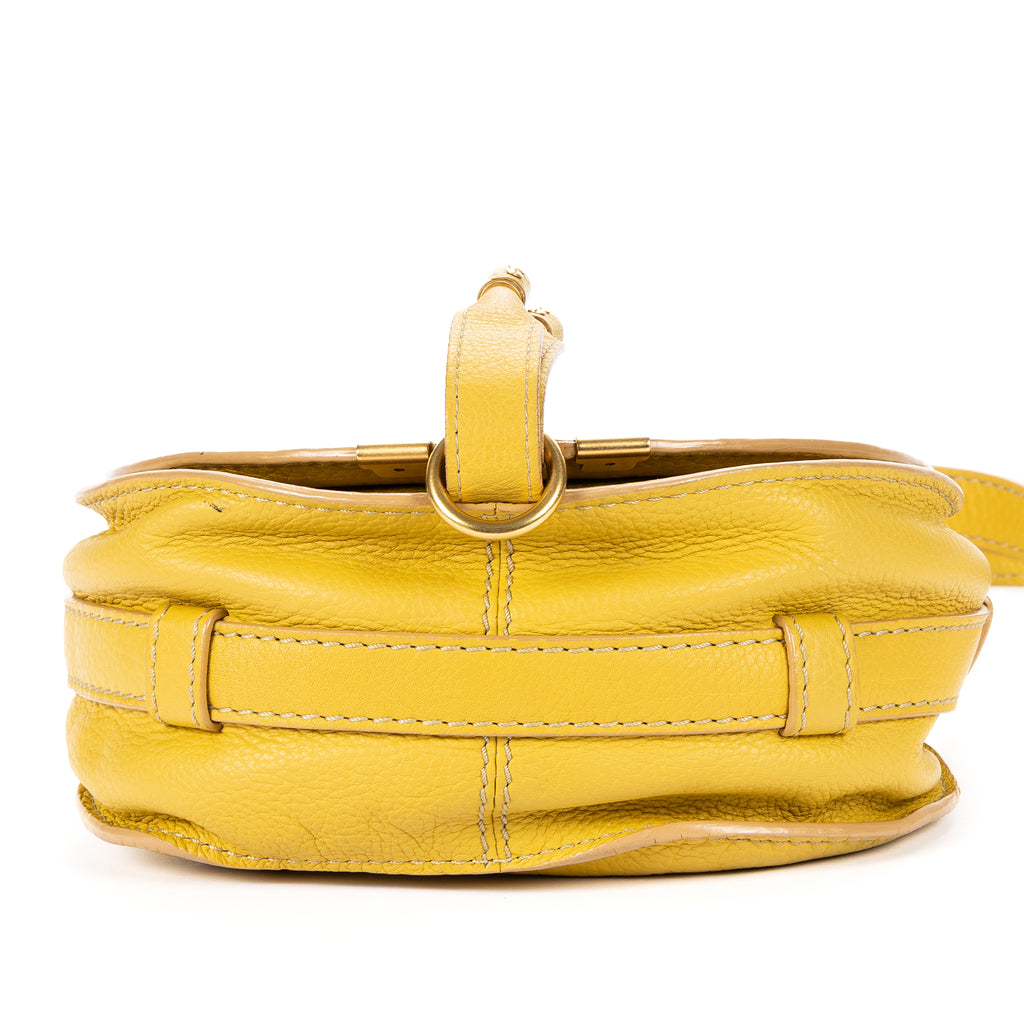 Shoulder Bag Marcie Mini Flap Bag Mini Yellow Pebbled Calfskin Leather