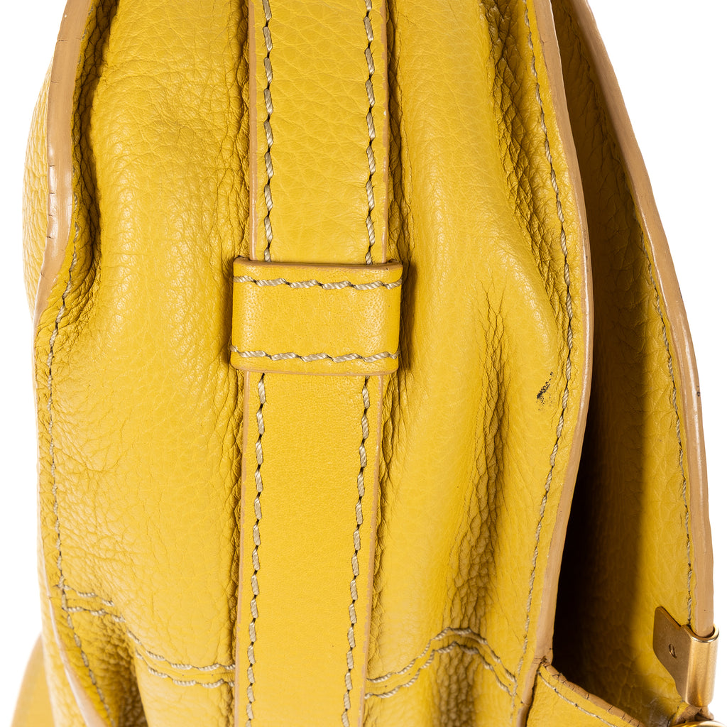 Shoulder Bag Marcie Mini Flap Bag Mini Yellow Pebbled Calfskin Leather