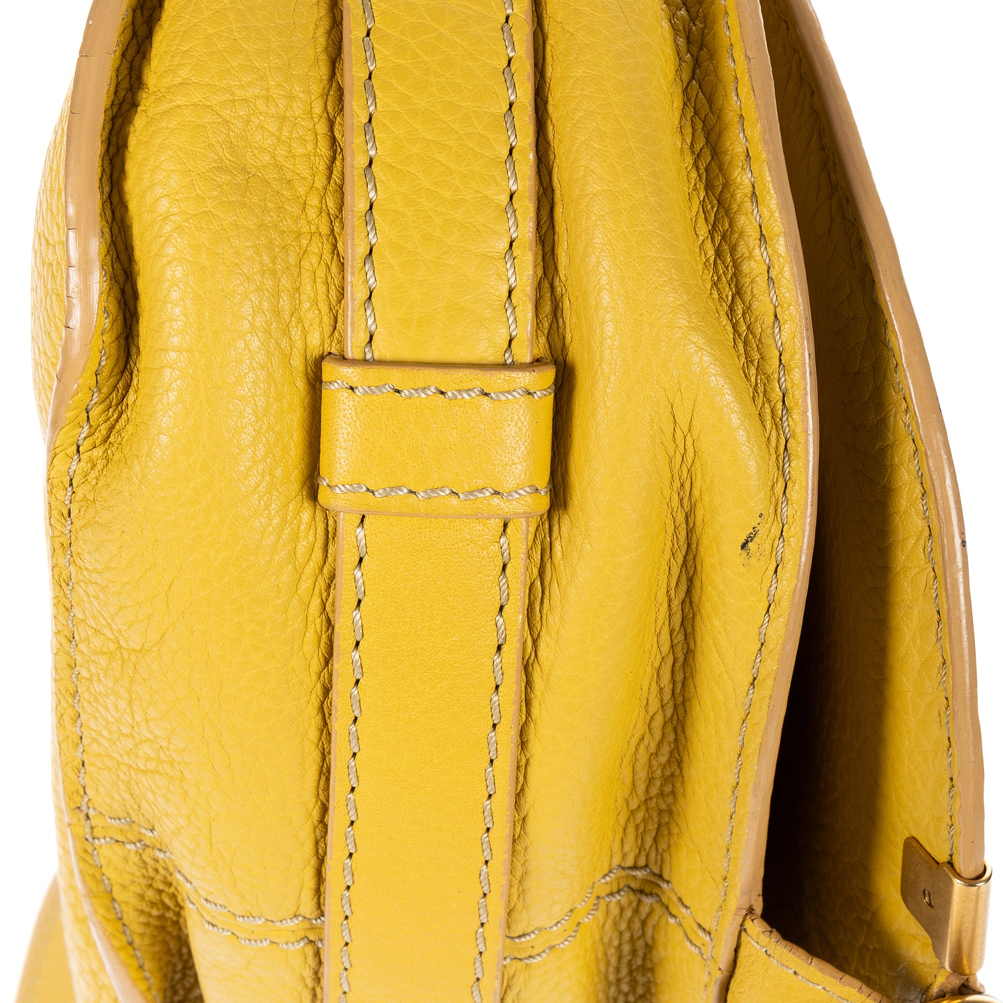 Shoulder Bag Marcie Mini Flap Bag Mini Yellow Pebbled Calfskin Leather