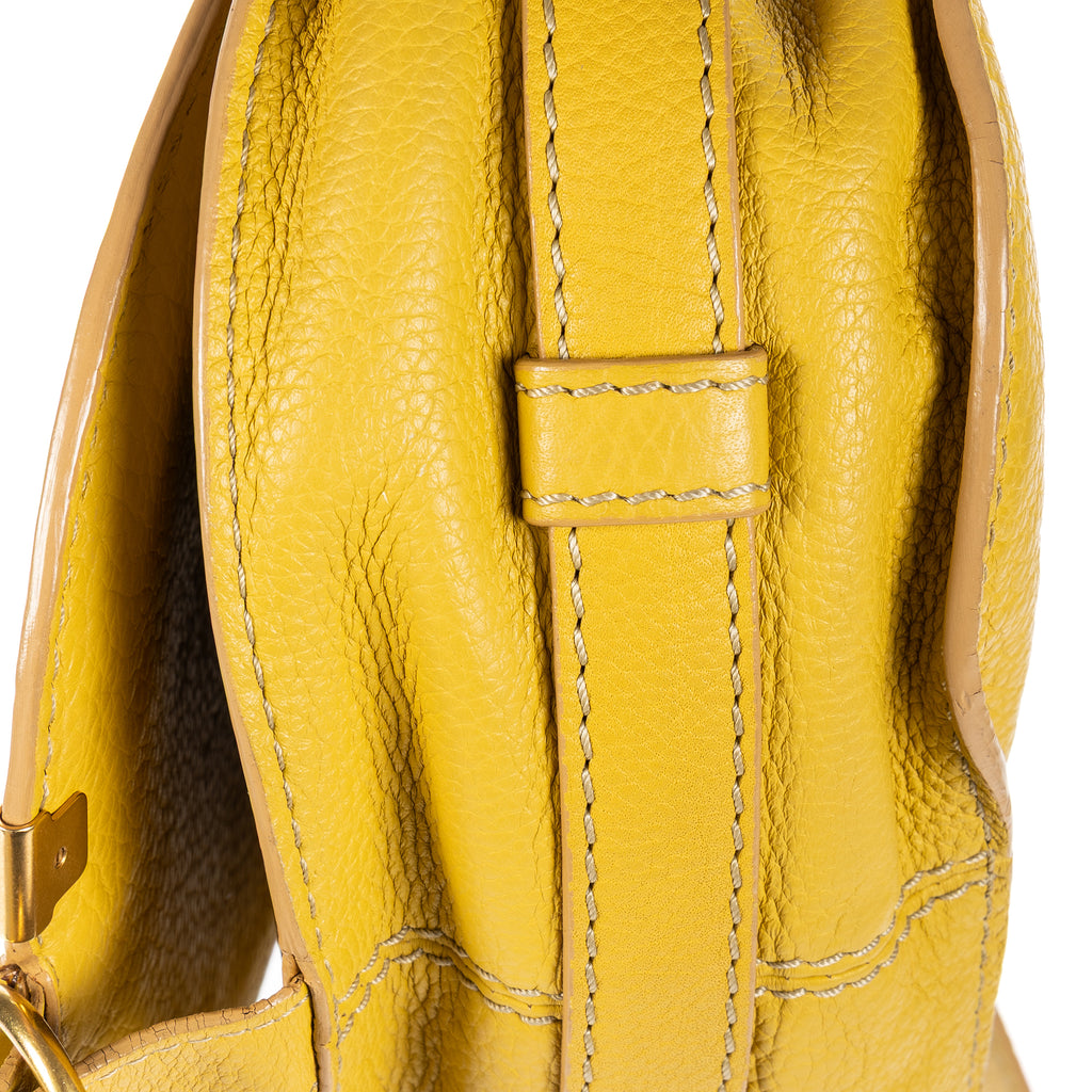 Shoulder Bag Marcie Mini Flap Bag Mini Yellow Pebbled Calfskin Leather