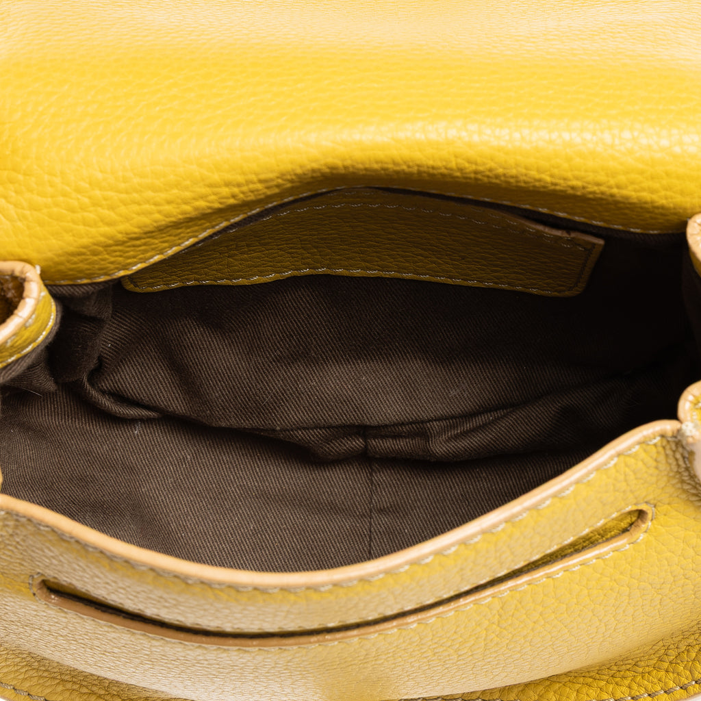 Shoulder Bag Marcie Mini Flap Bag Mini Yellow Pebbled Calfskin Leather