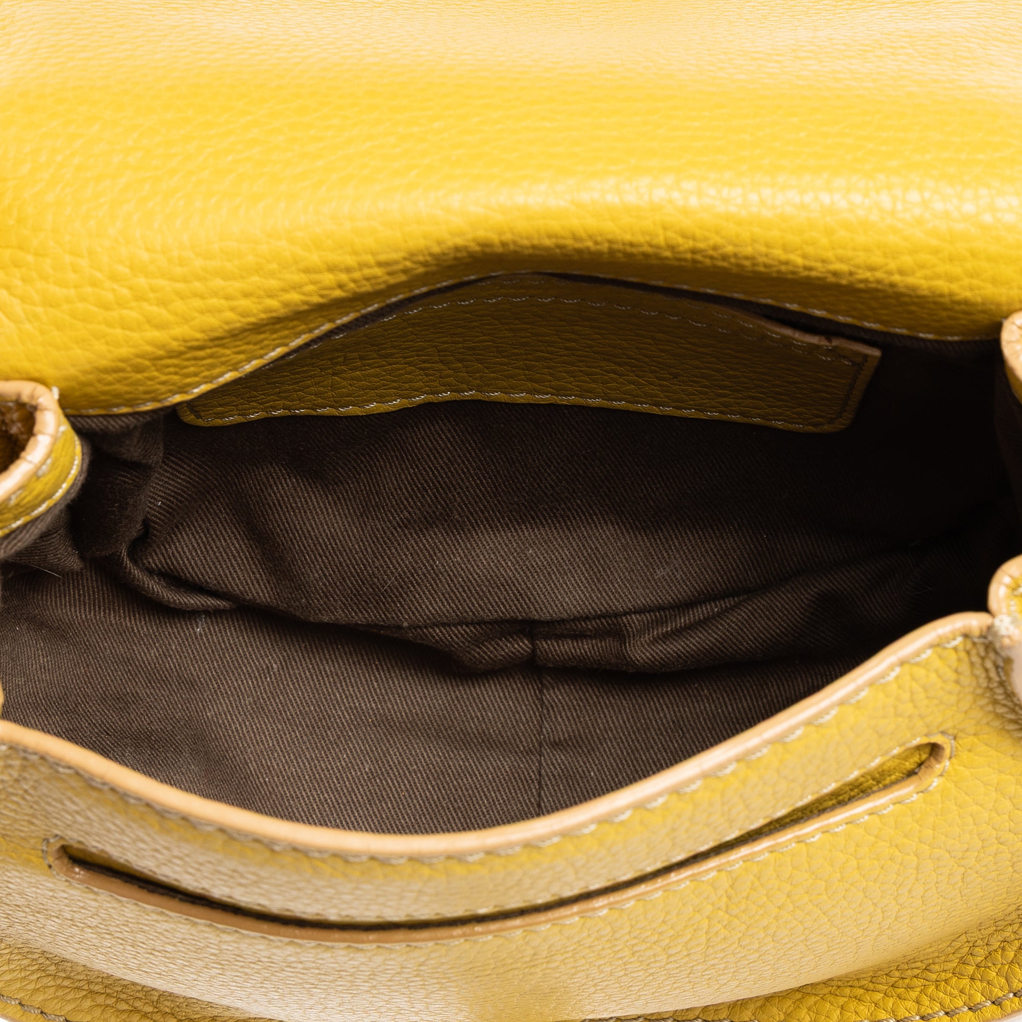 Shoulder Bag Marcie Mini Flap Bag Mini Yellow Pebbled Calfskin Leather