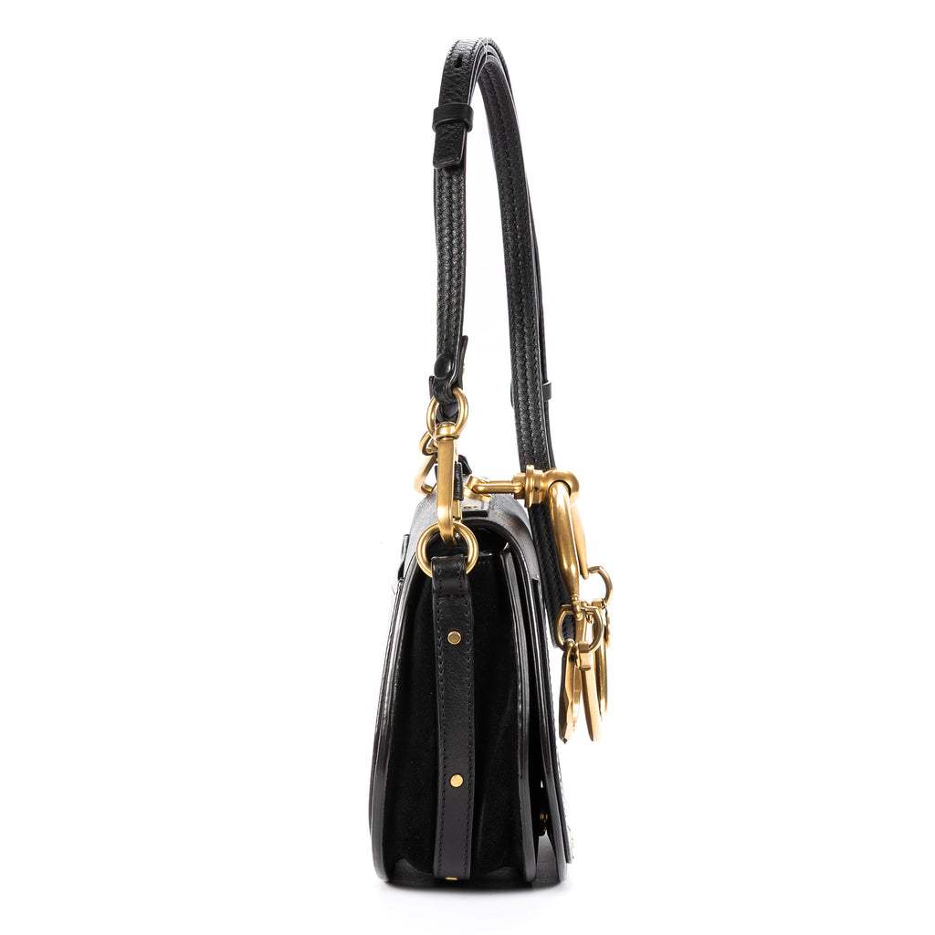 Shoulder Bag Small Nile Bracelet Bag Small Black Calfskin Leather