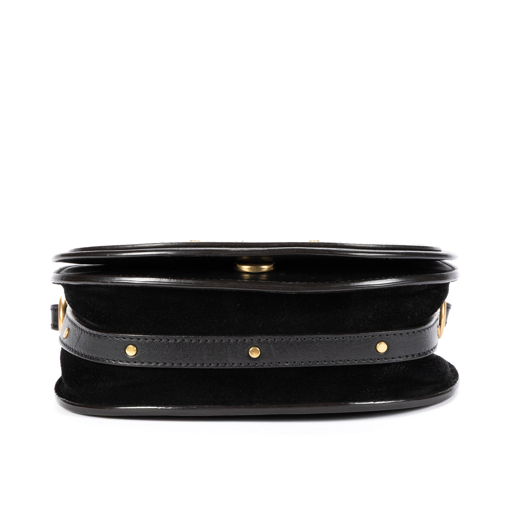 Shoulder Bag Small Nile Bracelet Bag Small Black Calfskin Leather