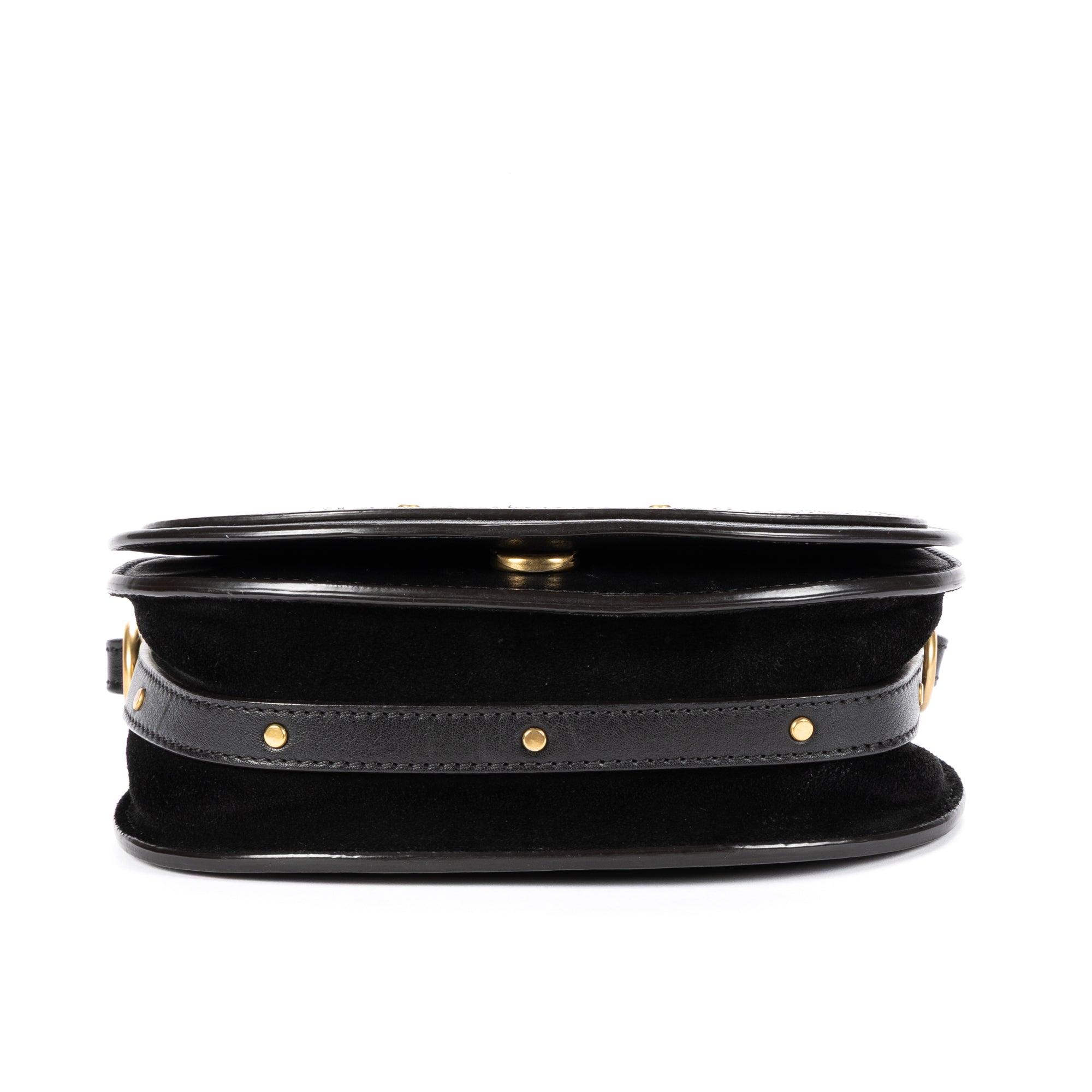 Shoulder Bag Small Nile Bracelet Bag Small Black Calfskin Leather