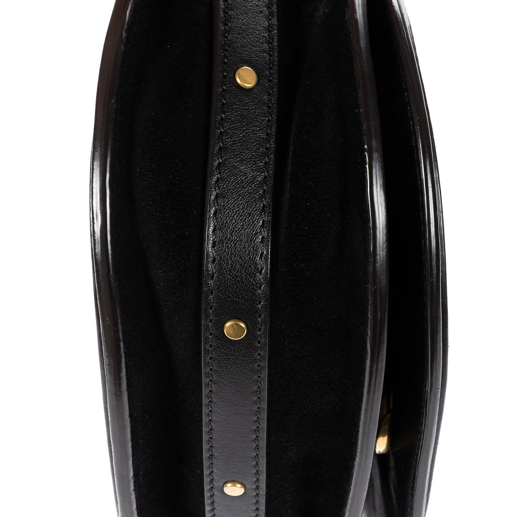 Shoulder Bag Small Nile Bracelet Bag Small Black Calfskin Leather