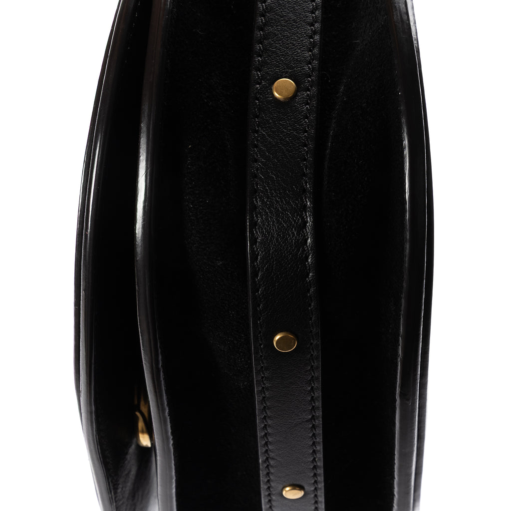 Shoulder Bag Small Nile Bracelet Bag Small Black Calfskin Leather