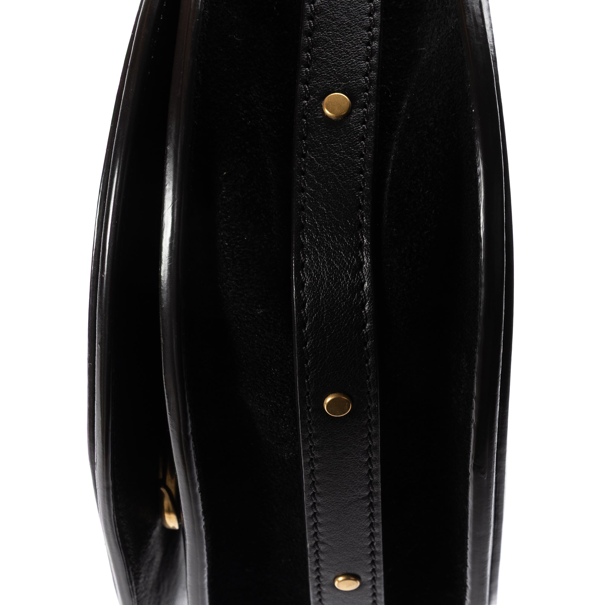 Shoulder Bag Small Nile Bracelet Bag Small Black Calfskin Leather