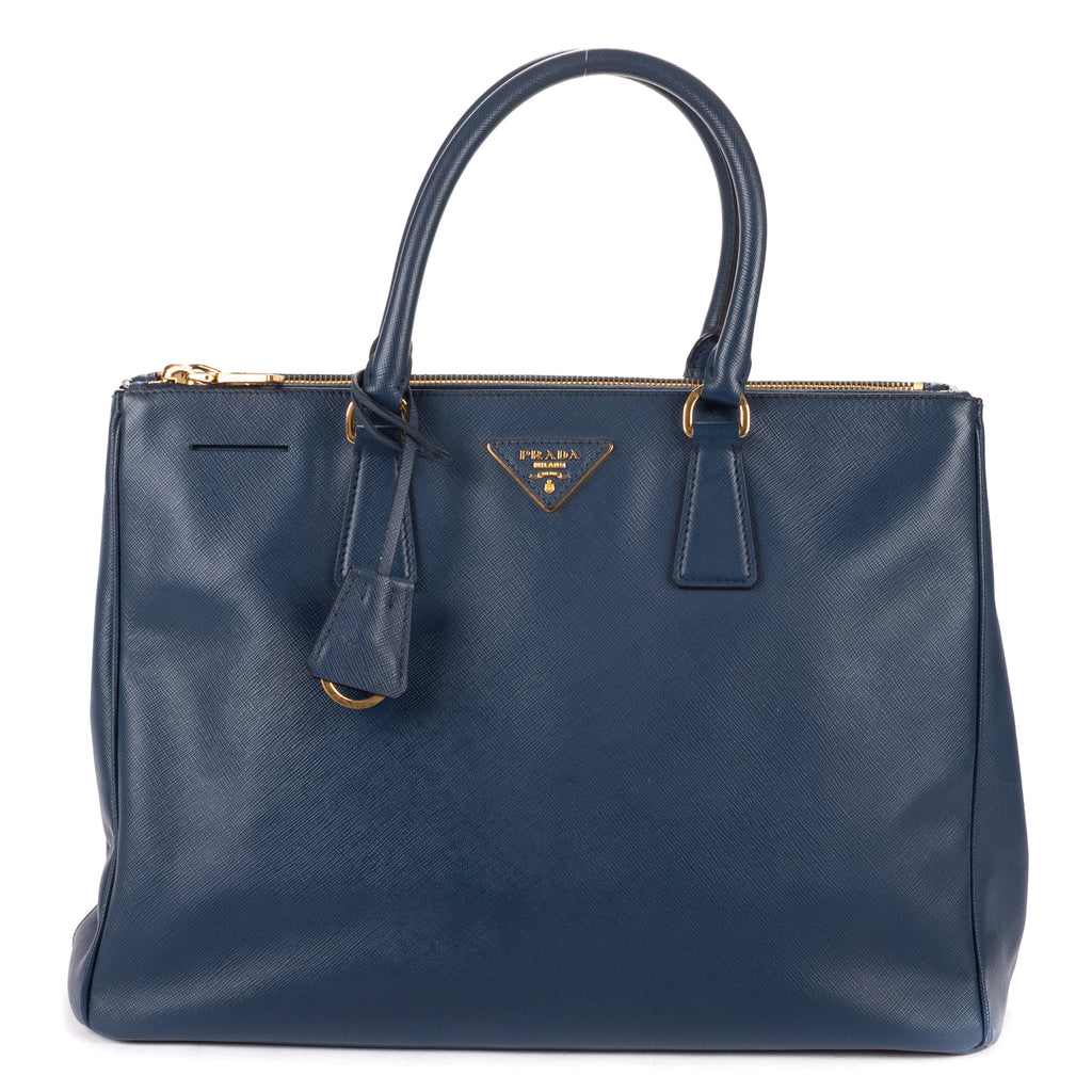 Handbag Medium Galleria Double Zip Tote Medium Navy Saffiano Leather