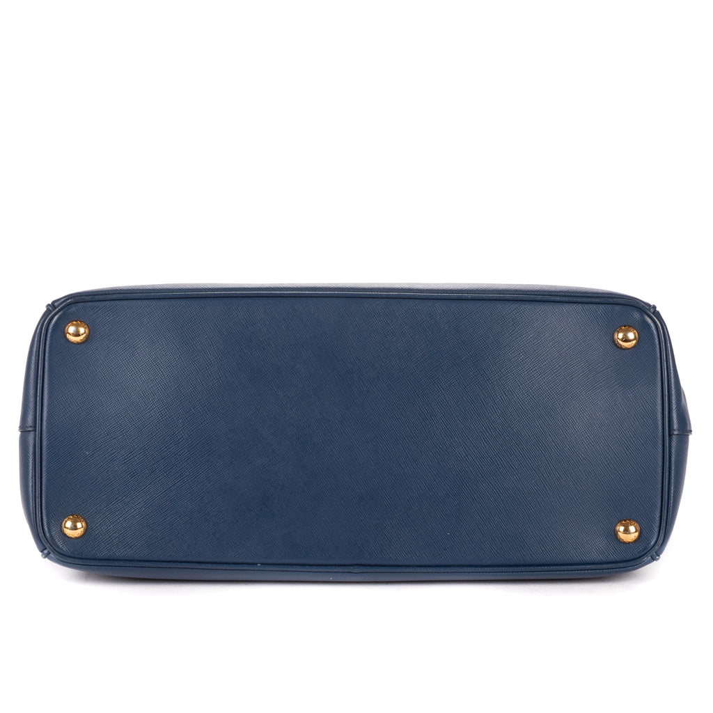 Handbag Medium Galleria Double Zip Tote Medium Navy Saffiano Leather