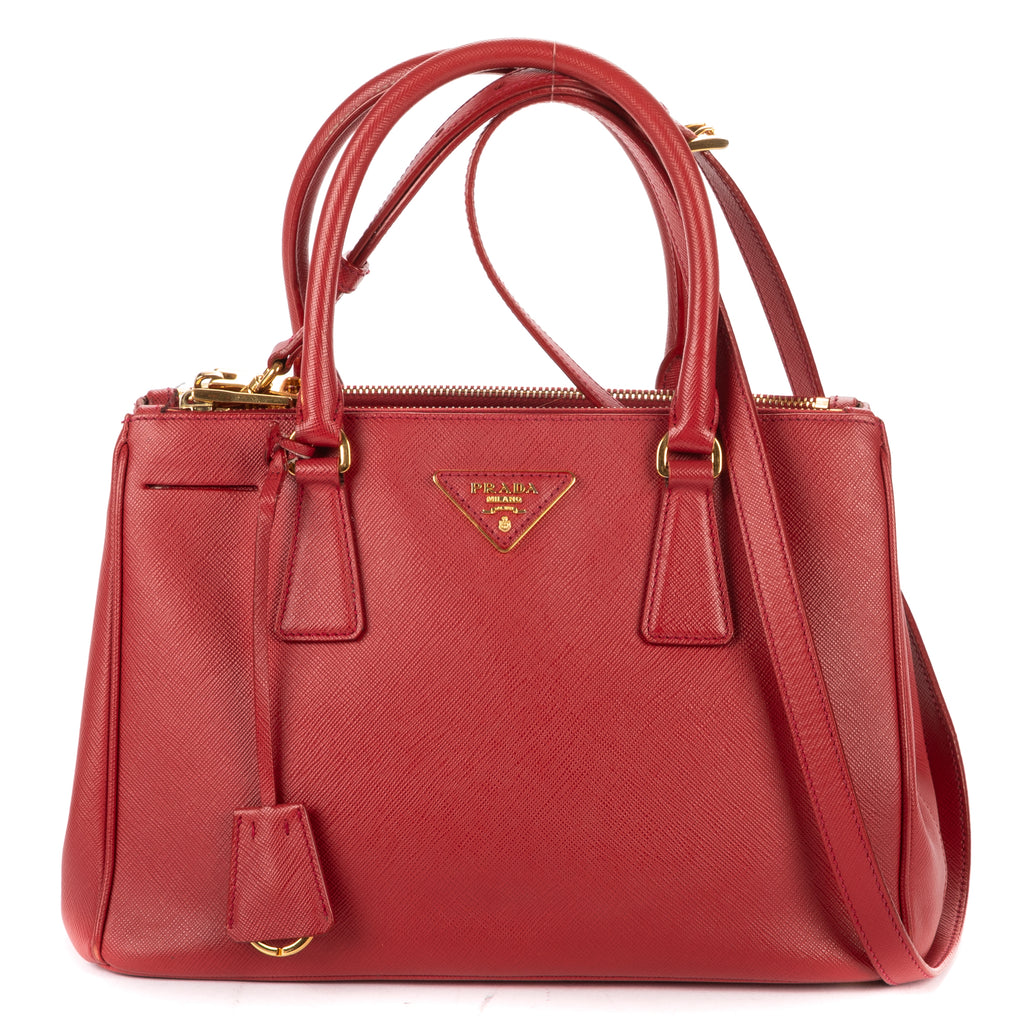 Shoulder Bag Small Galleria Double Zip Tote Small Red Saffiano Leather