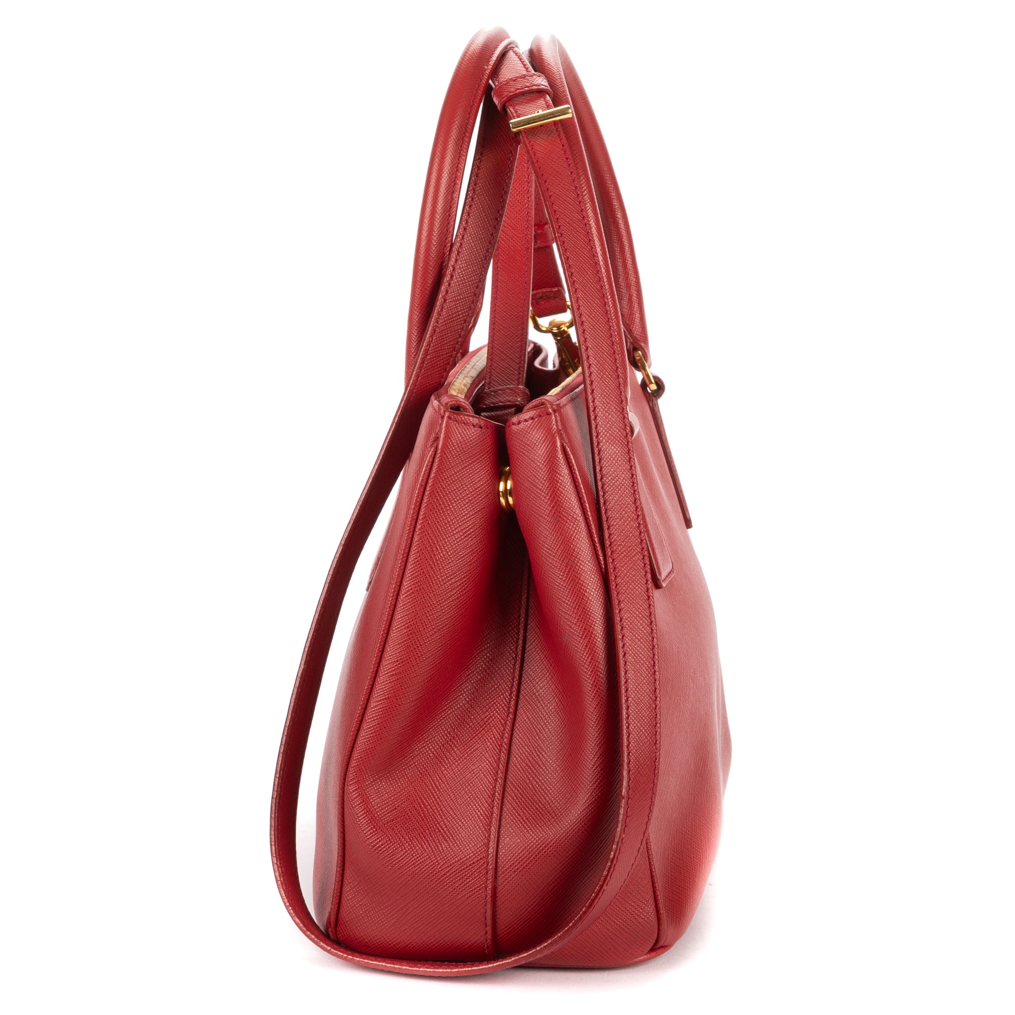 Shoulder Bag Small Galleria Double Zip Tote Small Red Saffiano Leather