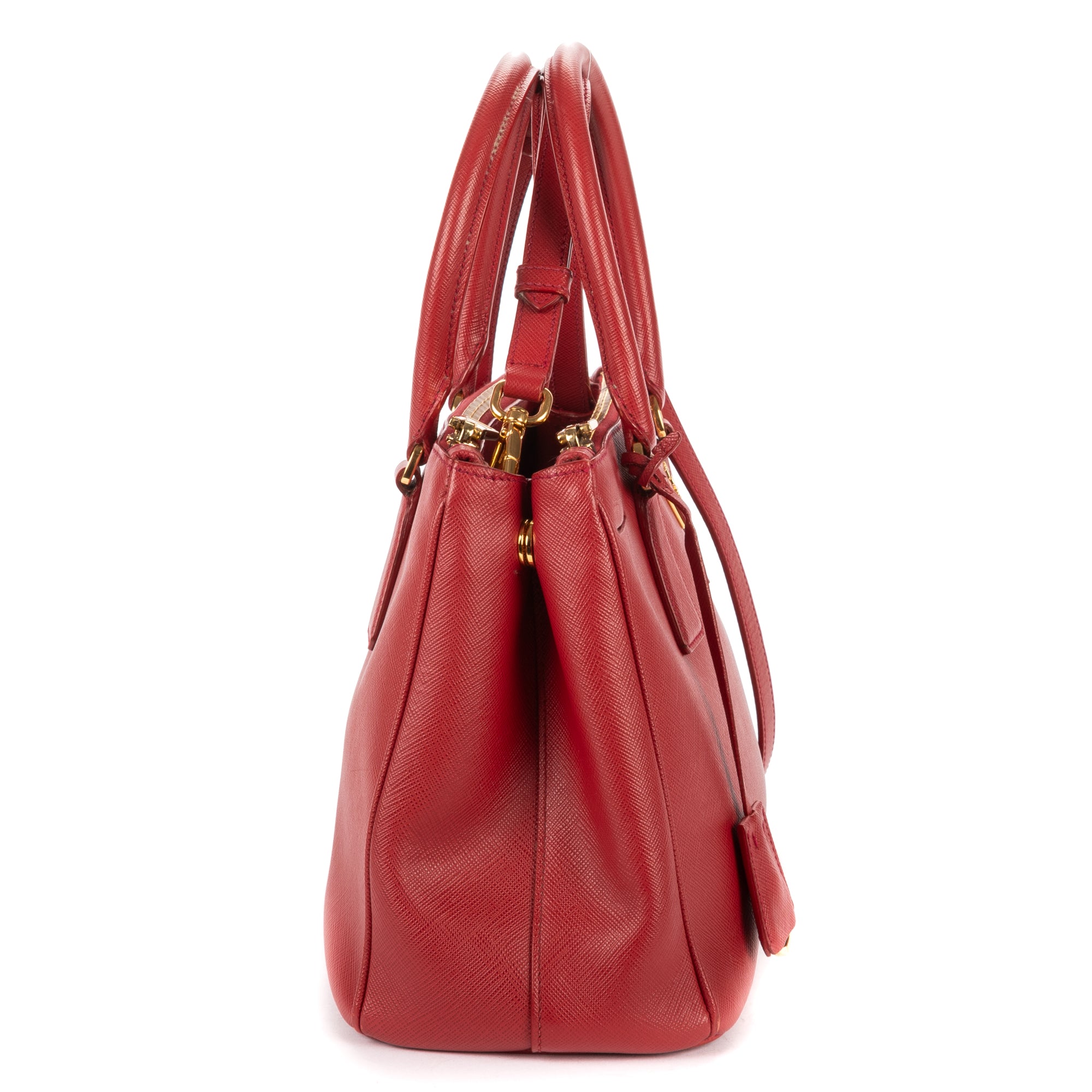 Shoulder Bag Small Galleria Double Zip Tote Small Red Saffiano Leather