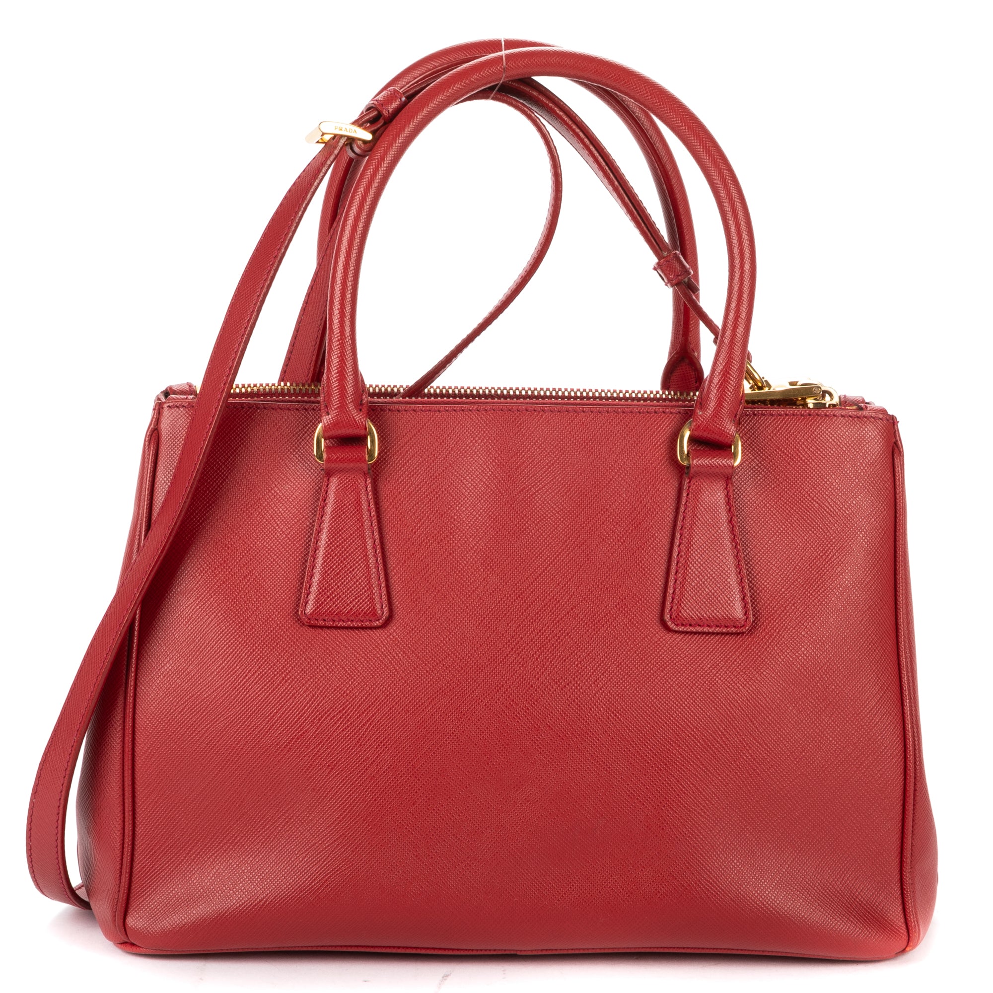 Shoulder Bag Small Galleria Double Zip Tote Small Red Saffiano Leather