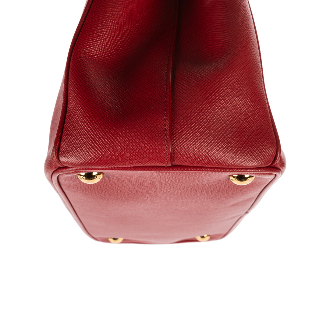 Shoulder Bag Small Galleria Double Zip Tote Small Red Saffiano Leather
