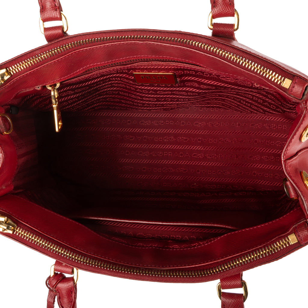 Shoulder Bag Small Galleria Double Zip Tote Small Red Saffiano Leather