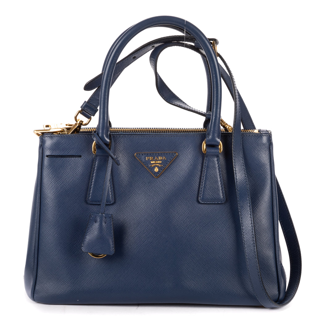 Shoulder Bag Small Galleria Double Zip Tote Small Navy Saffiano Leather