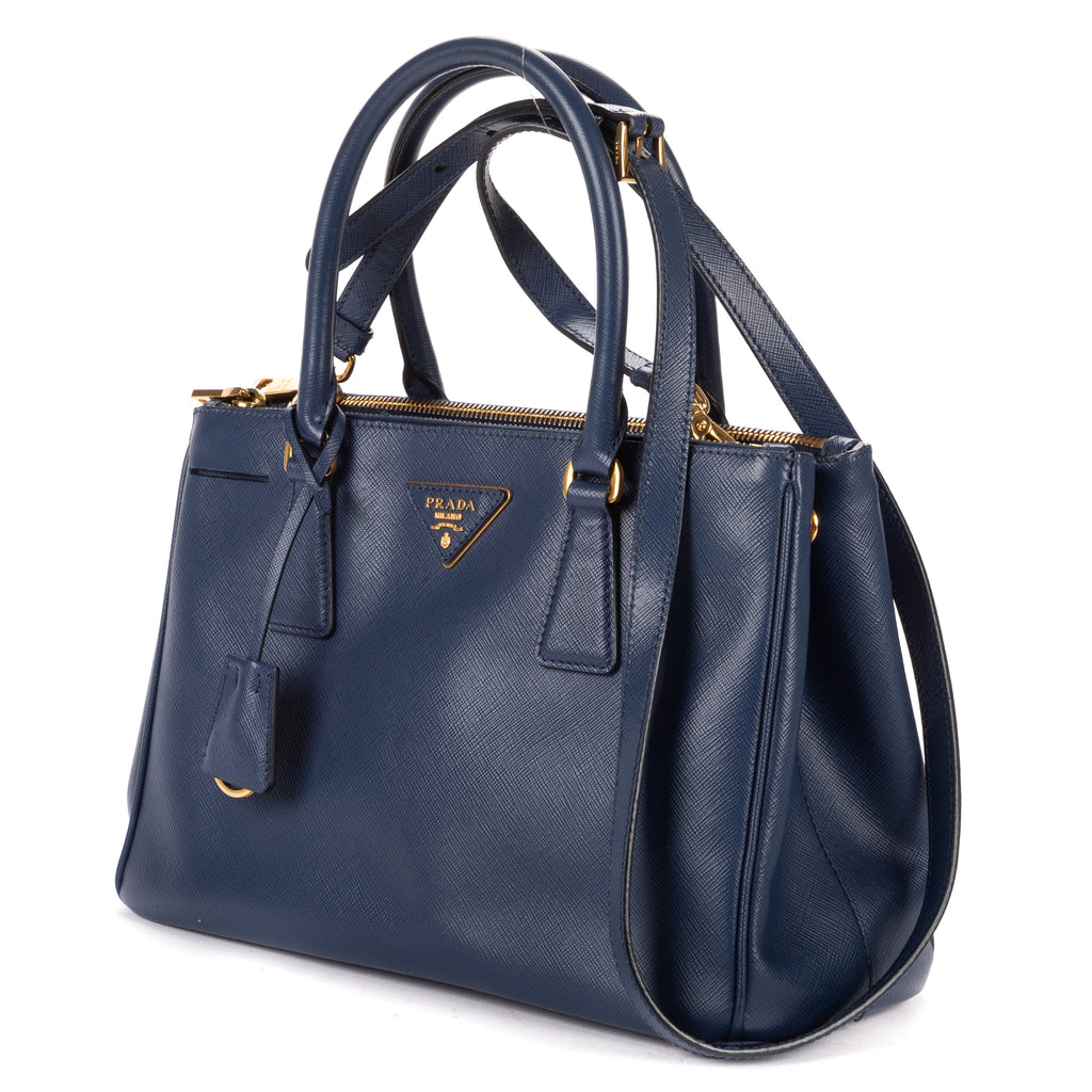 Shoulder Bag Small Galleria Double Zip Tote Small Navy Saffiano Leather