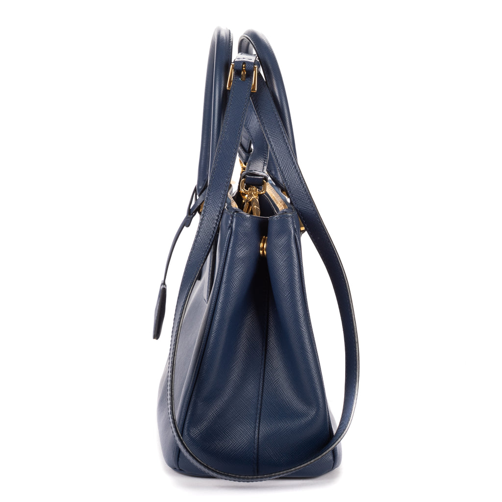 Shoulder Bag Small Galleria Double Zip Tote Small Navy Saffiano Leather