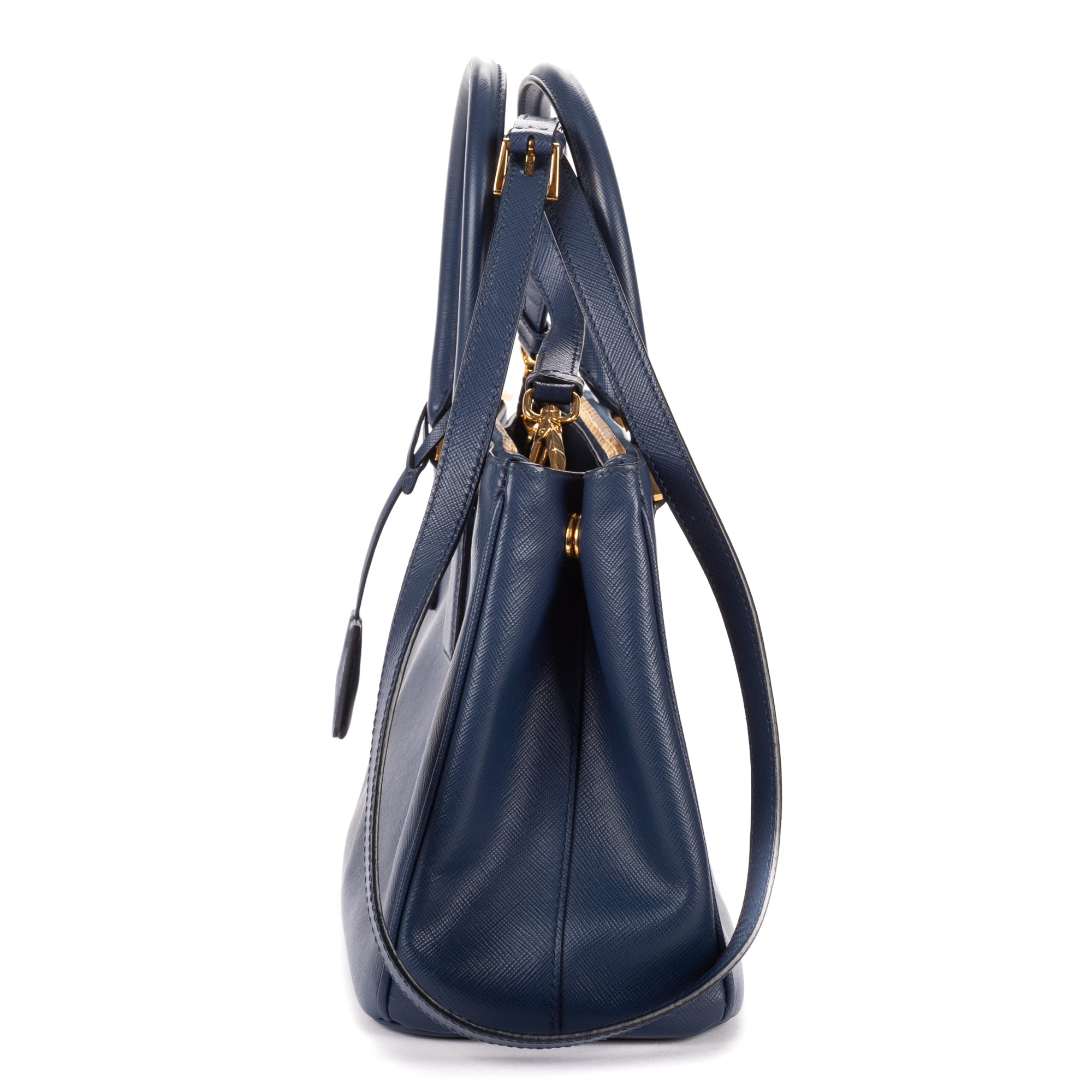 Shoulder Bag Small Galleria Double Zip Tote Small Navy Saffiano Leather