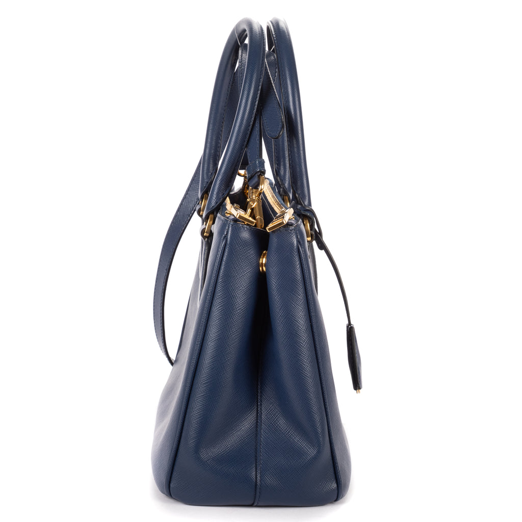 Shoulder Bag Small Galleria Double Zip Tote Small Navy Saffiano Leather