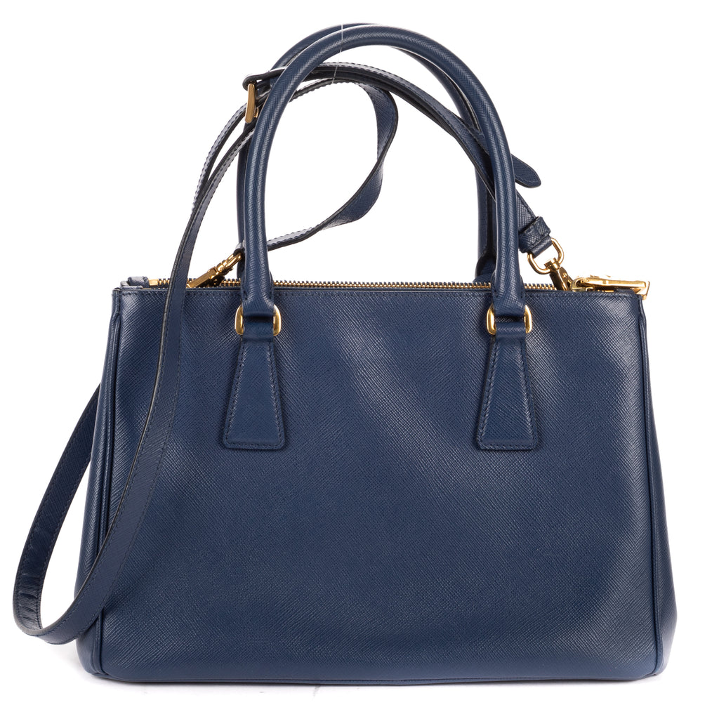 Shoulder Bag Small Galleria Double Zip Tote Small Navy Saffiano Leather