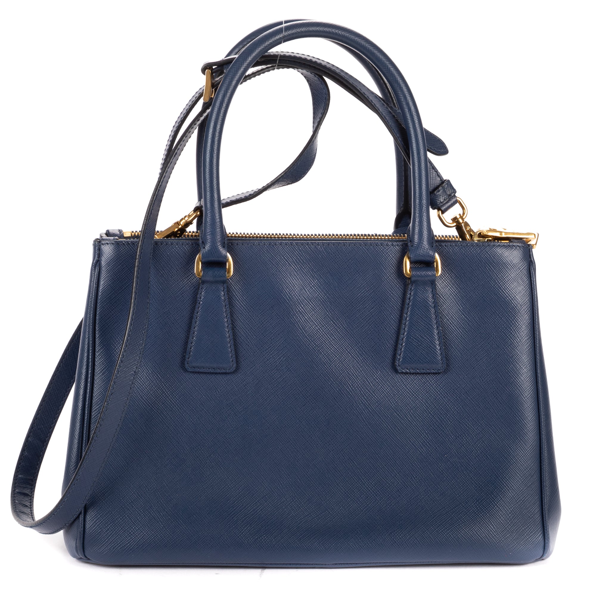 Shoulder Bag Small Galleria Double Zip Tote Small Navy Saffiano Leather