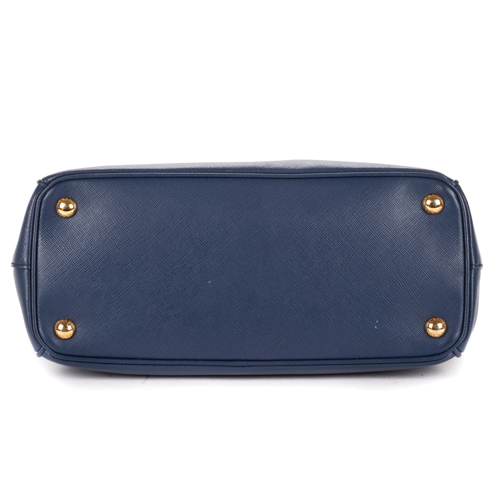 Shoulder Bag Small Galleria Double Zip Tote Small Navy Saffiano Leather