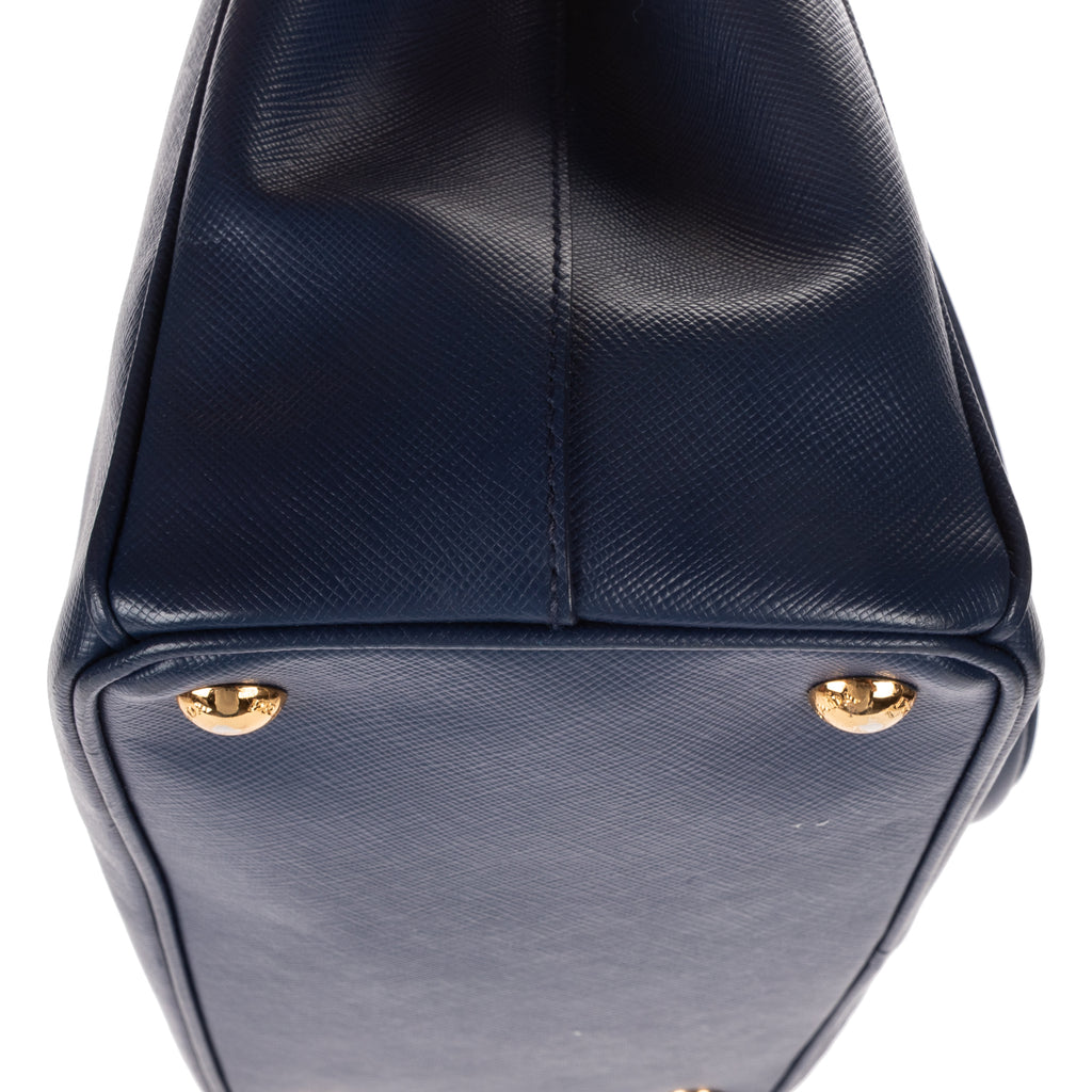 Shoulder Bag Small Galleria Double Zip Tote Small Navy Saffiano Leather