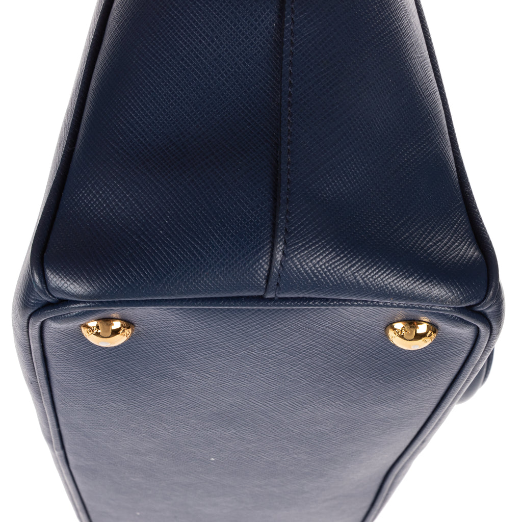 Shoulder Bag Small Galleria Double Zip Tote Small Navy Saffiano Leather