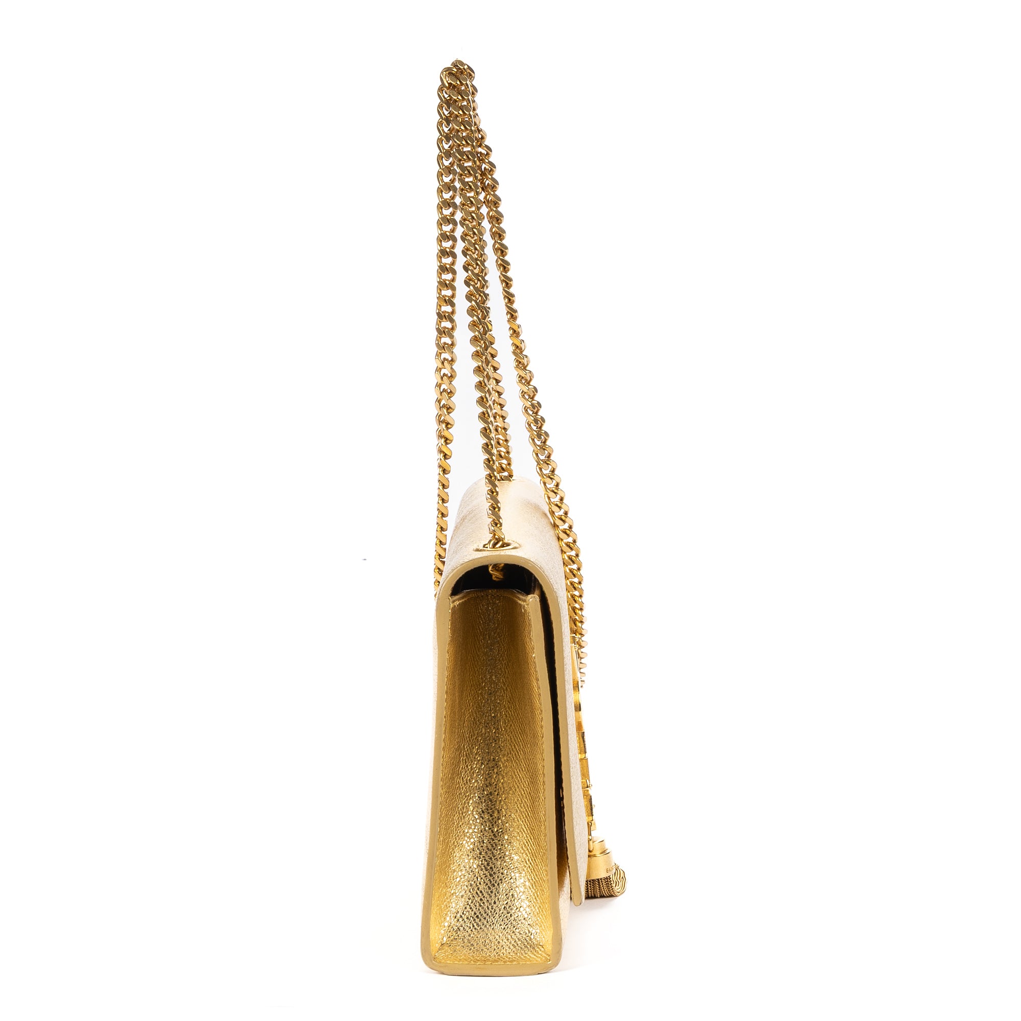 Shoulder Bag Medium Kate Wallet on Chain Medium Metallic Gold Pebbled Calfskin Leather
